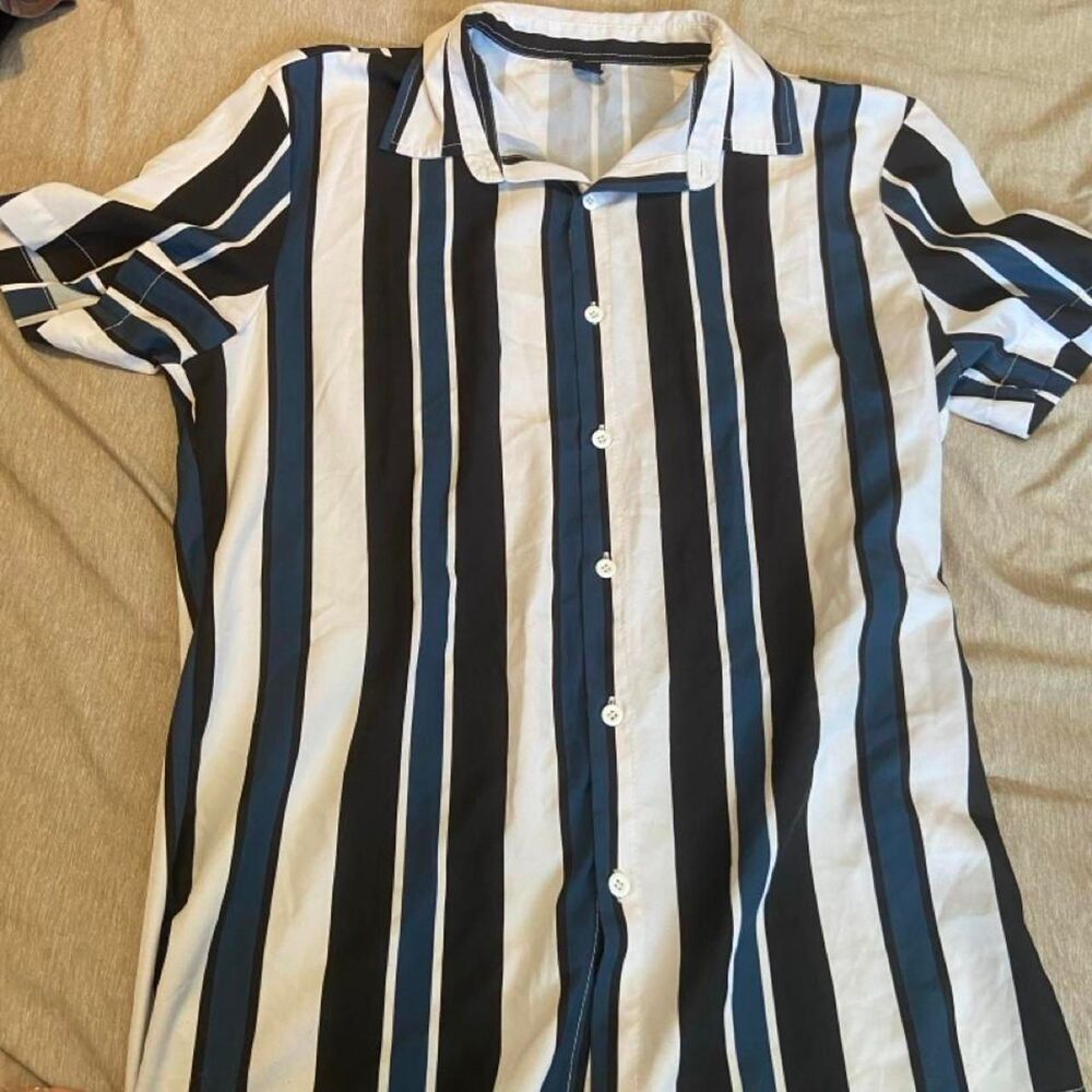 Striped Button Up Shirt Size M